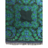 pañuelo negro flor verde