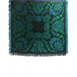 pañuelo negro flor verde