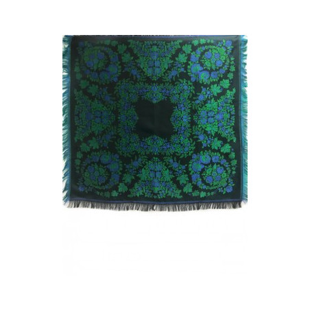 pañuelo negro flor verde