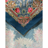 mantón estampado rosas azul