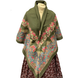 mantón estampado rosas granate