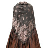 mantón de seda negro-rosa