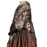 mantón de seda negro-rosa