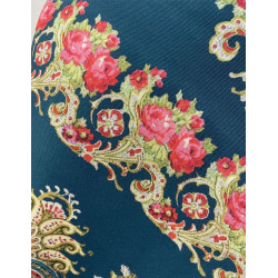 mantón estampado rosas azul
