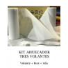 kit  3 volantes, bies y tela