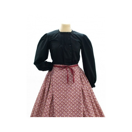 falda de diario granate florecitas