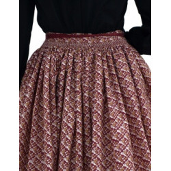 falda de diario granate florecitas