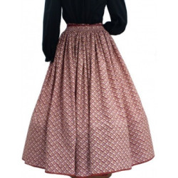 falda de diario granate florecitas