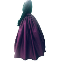 falda de tafetán labrada fucsia