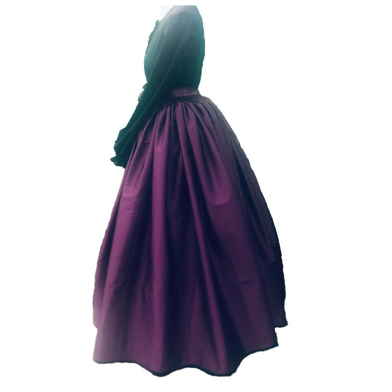 falda de tafetán labrada fucsia