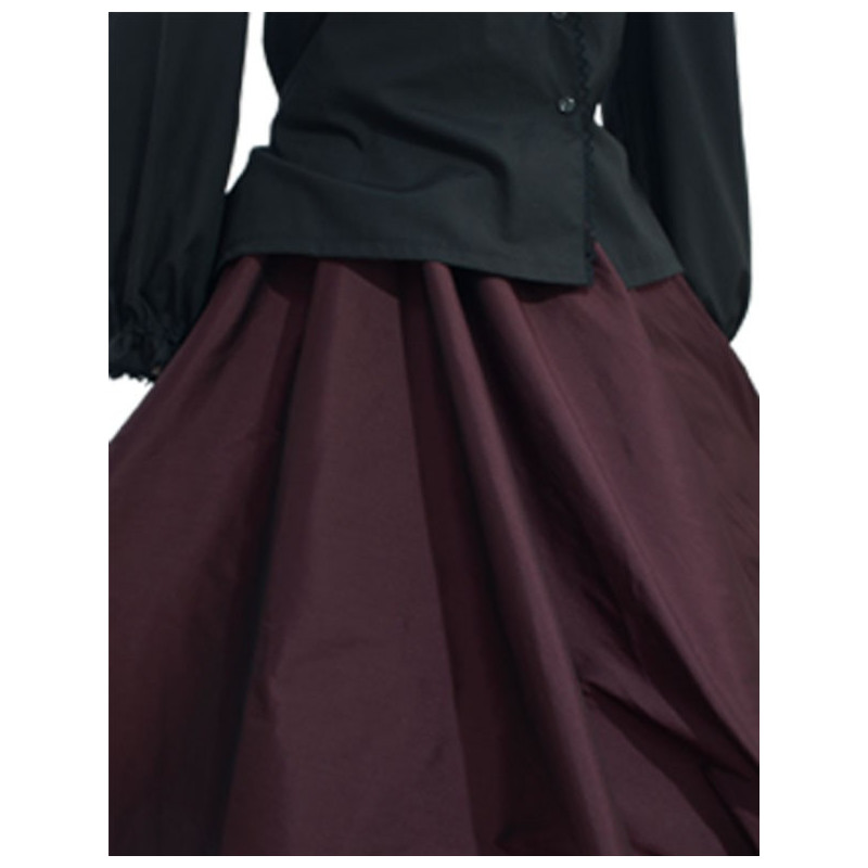 falda de tafetán labrada fucsia