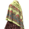 mantón estampado rosas amarillo