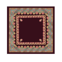 mantón estampado rosas granate