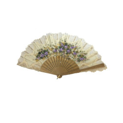 abanico pericón blonda flores rosa