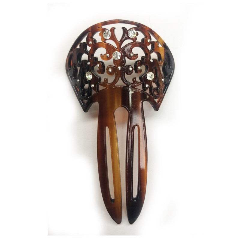 peineta imitación carey pincho brillos