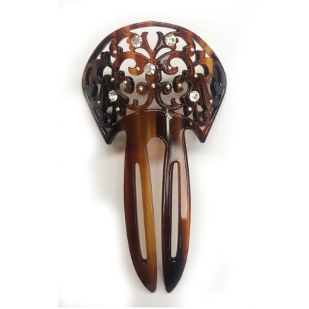 peineta imitación carey pincho brillos