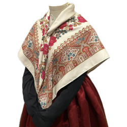 MANTÓN ESTAMPADO ENREJADO BEIGE