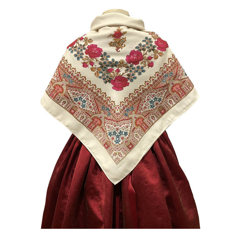 MANTÓN ESTAMPADO ENREJADO BEIGE