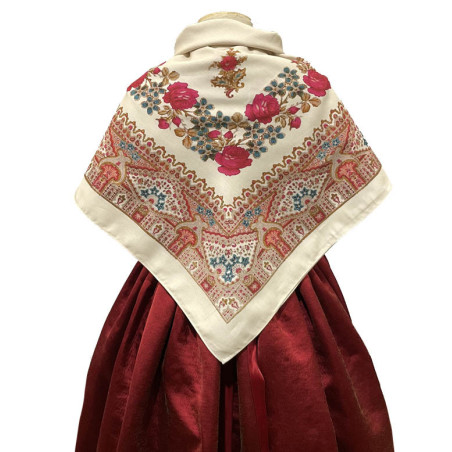 MANTÓN ESTAMPADO ENREJADO BEIGE