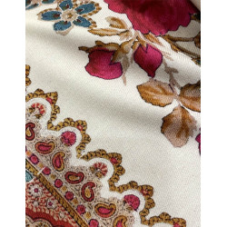 MANTÓN ESTAMPADO ENREJADO BEIGE