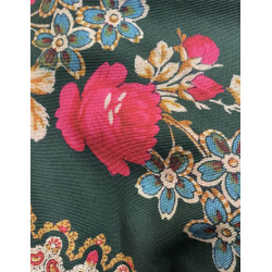 MANTÓN ESTAMPADO ENREJADO VERDE BOTELLA