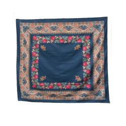 MANTÓN ESTAMPADO ENREJADO AZUL PLOMO