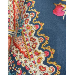 MANTÓN ESTAMPADO ENREJADO AZUL PLOMO