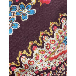 MANTÓN ESTAMPADO ENREJADO GRANATE