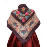 MANTÓN ESTAMPADO ENREJADO GRANATE