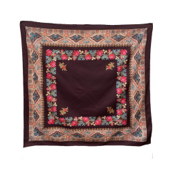 MANTÓN ESTAMPADO ENREJADO GRANATE