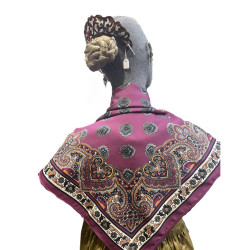 PAÑUELO CACHEMIRES GRANATE