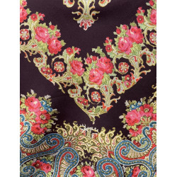 mantón estampado rosas granate