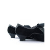 zapatos ante y piel pespunteados