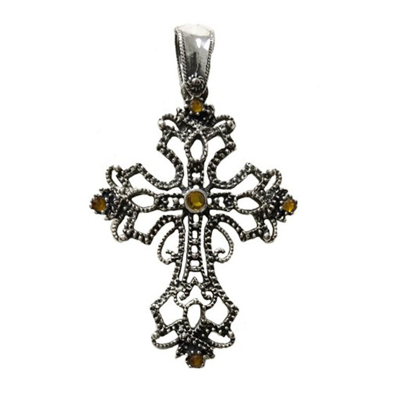 cruz de plata amatista