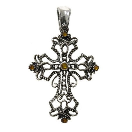 cruz de plata amatista