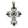 cruz de plata de ley  esmeralda