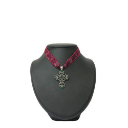 cruz de plata de ley  esmeralda