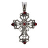 cruz de plata de ley granate