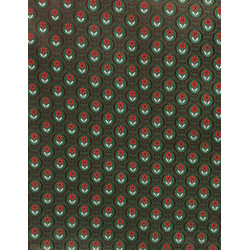 pañuelo verde botella-rojo flor