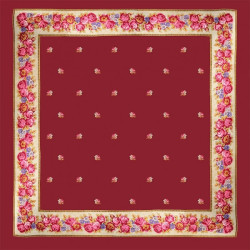 mantón estampado granate