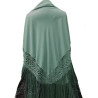 mantón de manila verde agua liso