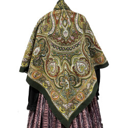 MANTÓN ESTAMPADO ARABESCOS VERDE