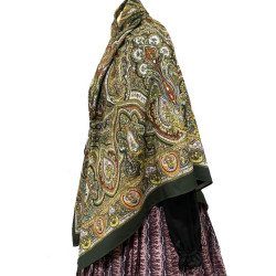 MANTÓN ESTAMPADO ARABESCOS VERDE