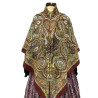 MANTÓN ESTAMPADO ARABESCOS GRANATE