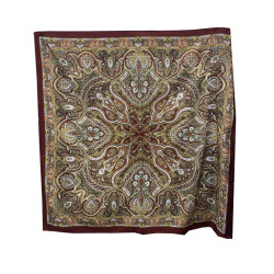 MANTÓN ESTAMPADO ARABESCOS GRANATE
