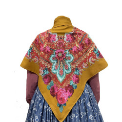 MANTÓN ESTAMPADO FLORES AMARILLO