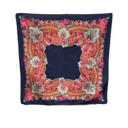 MANTÓN ESTAMAPDO FLORES AZUL MARINO