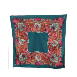 MANTÓN ESTAMPADO FLORES VERDE AGUA