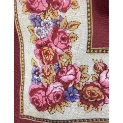 mantón estampado granate