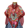 MANTÓN ESTAMPADO FLORES ROJO